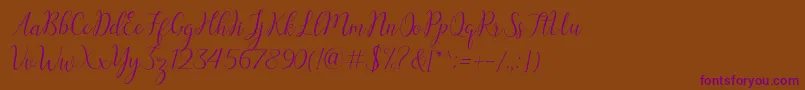 austina Font – Purple Fonts on Brown Background
