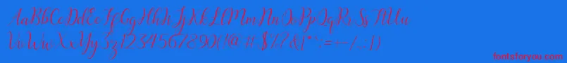 austina Font – Red Fonts on Blue Background