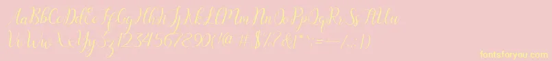 austina Font – Yellow Fonts on Pink Background