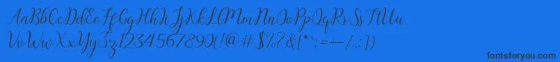 austina Font – Black Fonts on Blue Background