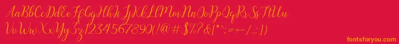 austina Font – Orange Fonts on Red Background