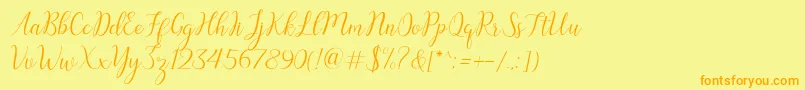 austina Font – Orange Fonts on Yellow Background