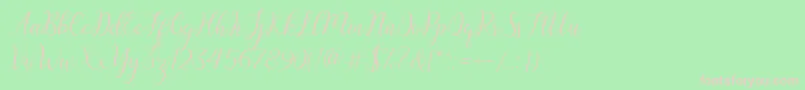 austina Font – Pink Fonts on Green Background