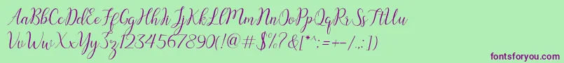 austina Font – Purple Fonts on Green Background