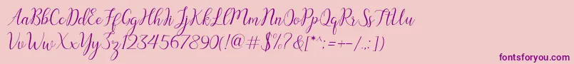 austina-Schriftart – Violette Schriften auf rosa Hintergrund