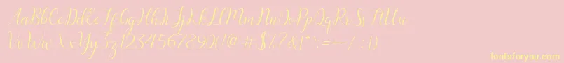 austina Font – Yellow Fonts on Pink Background