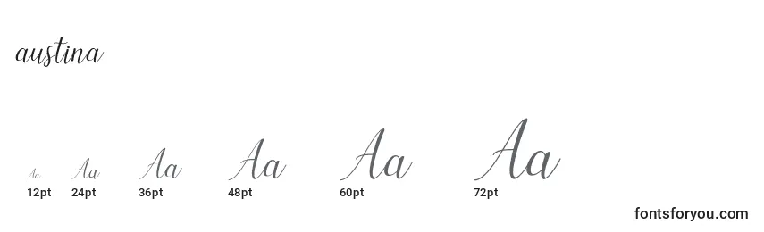 Размеры шрифта Austina (120277)