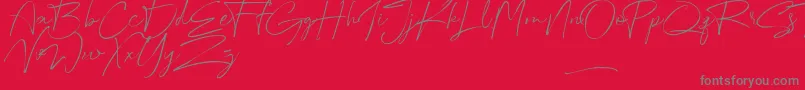 Australia Script Font – Gray Fonts on Red Background