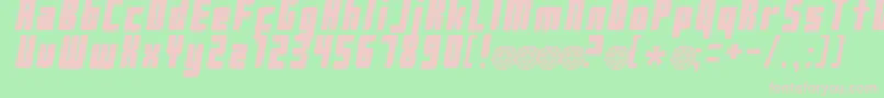 フォントPush ffy – 緑の背景にピンクのフォント