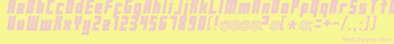 フォントPush ffy – ピンクのフォント、黄色の背景