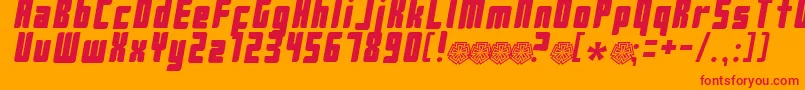 Push ffy-Schriftart – Rote Schriften auf orangefarbenem Hintergrund