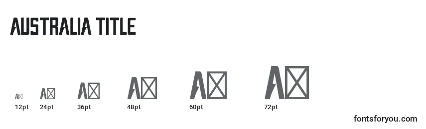 AUSTRALIA TITLE Font Sizes
