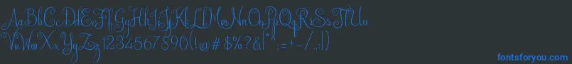 Шрифт Australian Script – синие шрифты на чёрном фоне