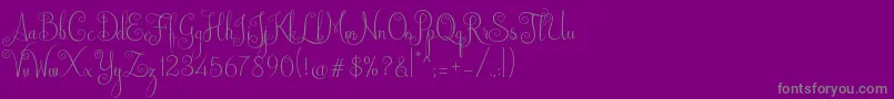 Australian Script Font – Gray Fonts on Purple Background