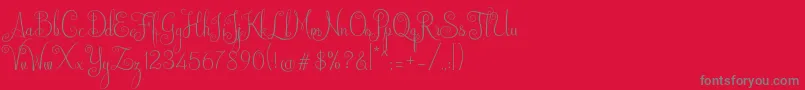 Australian Script Font – Gray Fonts on Red Background
