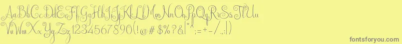 Australian Script Font – Gray Fonts on Yellow Background