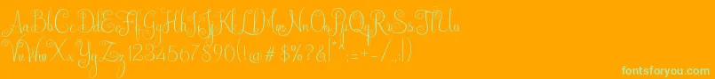 Шрифт Australian Script – зелёные шрифты на оранжевом фоне