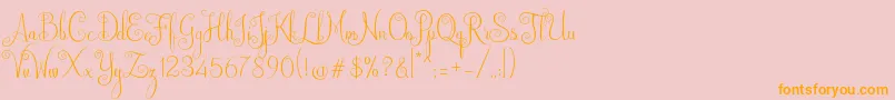 fuente Australian Script – Fuentes Naranjas Sobre Fondo Rosa