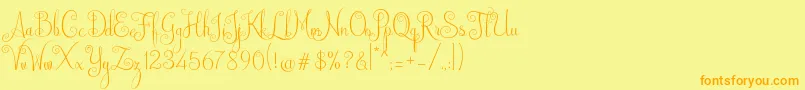 Шрифт Australian Script – оранжевые шрифты на жёлтом фоне