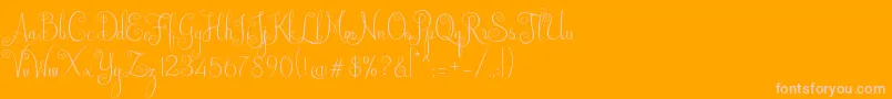 Police Australian Script – polices roses sur fond orange