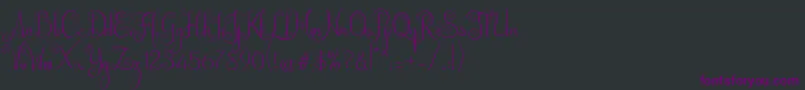 Australian Script-Schriftart – Violette Schriften auf schwarzem Hintergrund