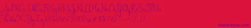 Australian Script-Schriftart – Violette Schriften auf rotem Hintergrund