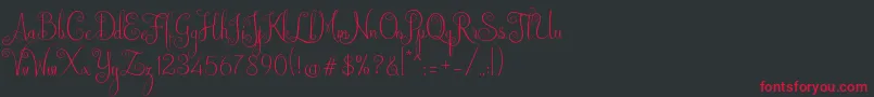 Fonte Australian Script – fontes vermelhas em um fundo preto