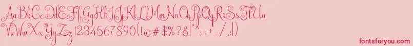Australian Script Font – Red Fonts on Pink Background