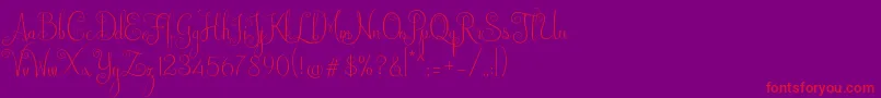 フォントAustralian Script – 紫の背景に赤い文字
