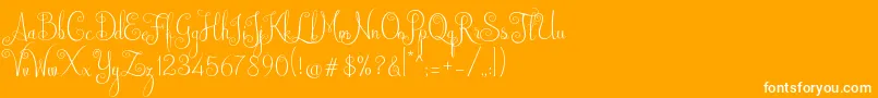 Australian Script Font – White Fonts on Orange Background