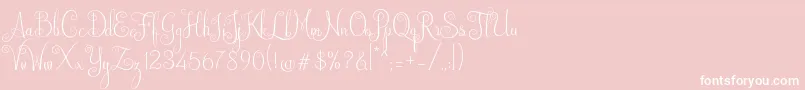 Australian Script Font – White Fonts on Pink Background