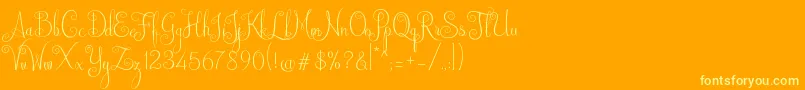 Шрифт Australian Script – жёлтые шрифты на оранжевом фоне