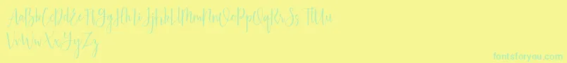 Australis free Font – Green Fonts on Yellow Background