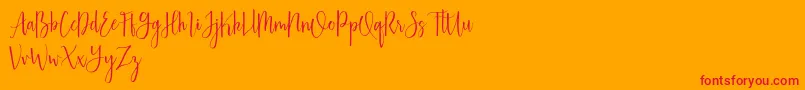 Australis free-Schriftart – Rote Schriften auf orangefarbenem Hintergrund