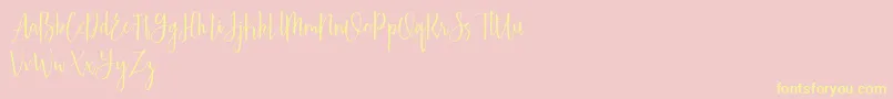 Australis free Font – Yellow Fonts on Pink Background