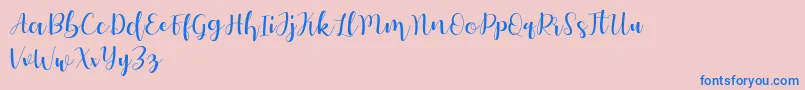 Autery-Schriftart – Blaue Schriften auf rosa Hintergrund