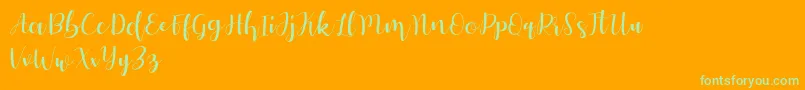 Autery Font – Green Fonts on Orange Background