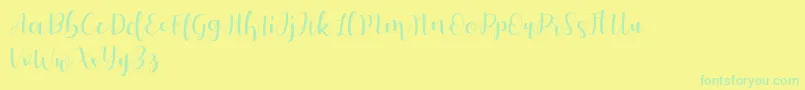 Autery Font – Green Fonts on Yellow Background