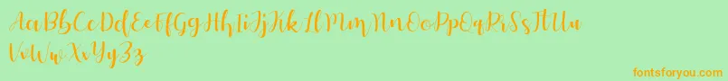 Autery Font – Orange Fonts on Green Background