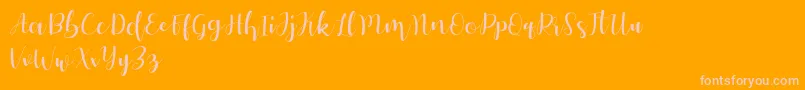 Autery Font – Pink Fonts on Orange Background