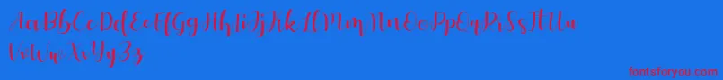 Autery Font – Red Fonts on Blue Background