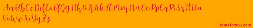 Autery Font – Red Fonts on Orange Background