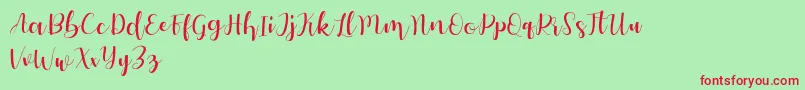 Autery Font – Red Fonts on Green Background