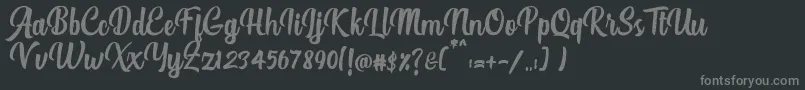 フォントAuthentic Script Rough – 黒い背景に灰色の文字