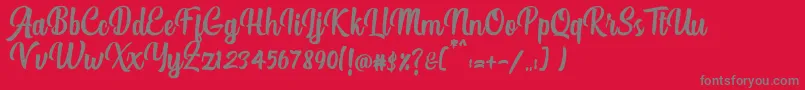Authentic Script Rough Font – Gray Fonts on Red Background