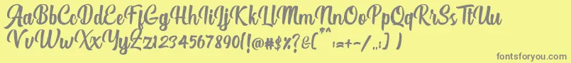 Authentic Script Rough Font – Gray Fonts on Yellow Background