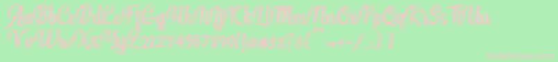 Authentic Script Rough Font – Pink Fonts on Green Background