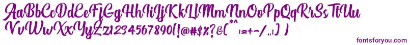 Authentic Script Rough Font – Purple Fonts on White Background