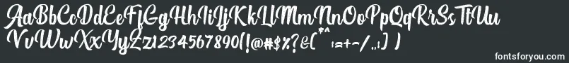 フォントAuthentic Script Rough – 黒い背景に白い文字