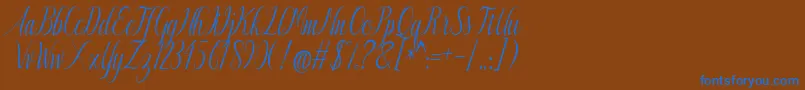 Authentic Font – Blue Fonts on Brown Background